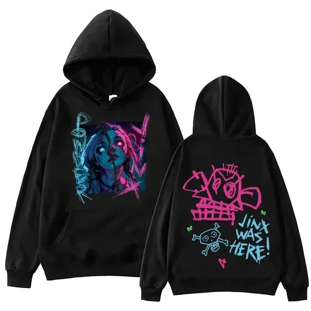 2025 Hot Selling Arcane Jinx Hooded Sweatshirt Harajuku Hip-hop Sweater Top Sweatshirt Fan Gift Hooded Sweatshirt
