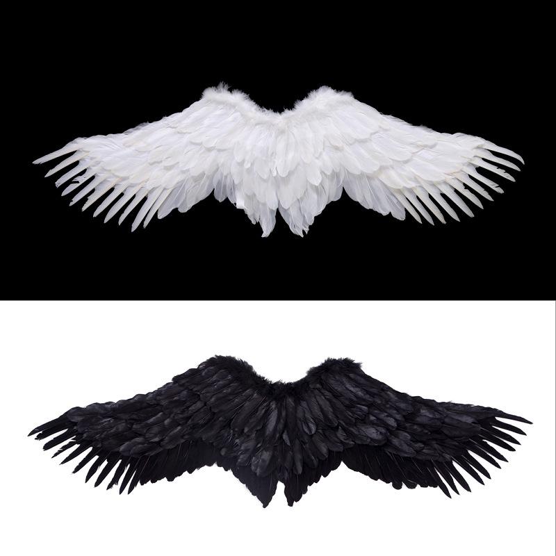 Angel Wings White Feather Swallow Shaped Wings Adult And Children'S Performance Halloween Props Bride Flower Child Dressing