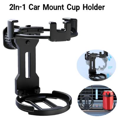 2 In1 Car Cup Holder Phone Stand for Air Vent Universal Adjustable Drink Rack Stand for Water Anti-Shake Stable Auto Organizer