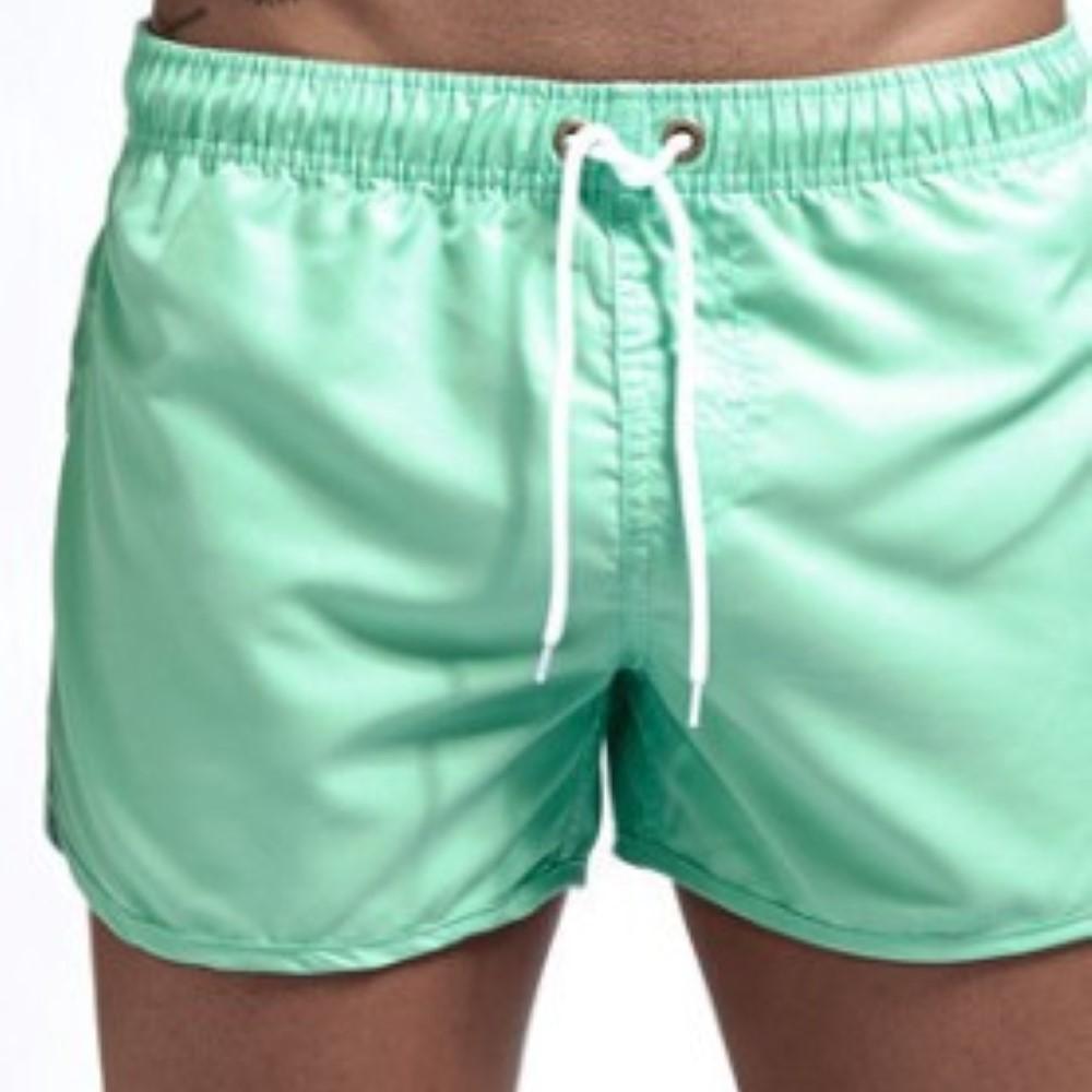 Summer Men Fashion Casual Pure-Color Beach Fitness Tether Elastic Swim Trunks Summer Men Fashion Casual Pure-Color Beach Fitness Tether Elastic Swim Trunks