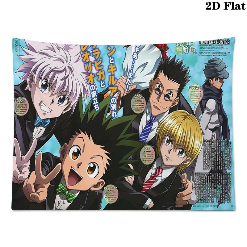 Hunter x Hunter Wall Tapestry Aesthetic Wall Hanging Printed Fabric Blanket Decorative Tapestries for Bedroom Living Room Home Decor