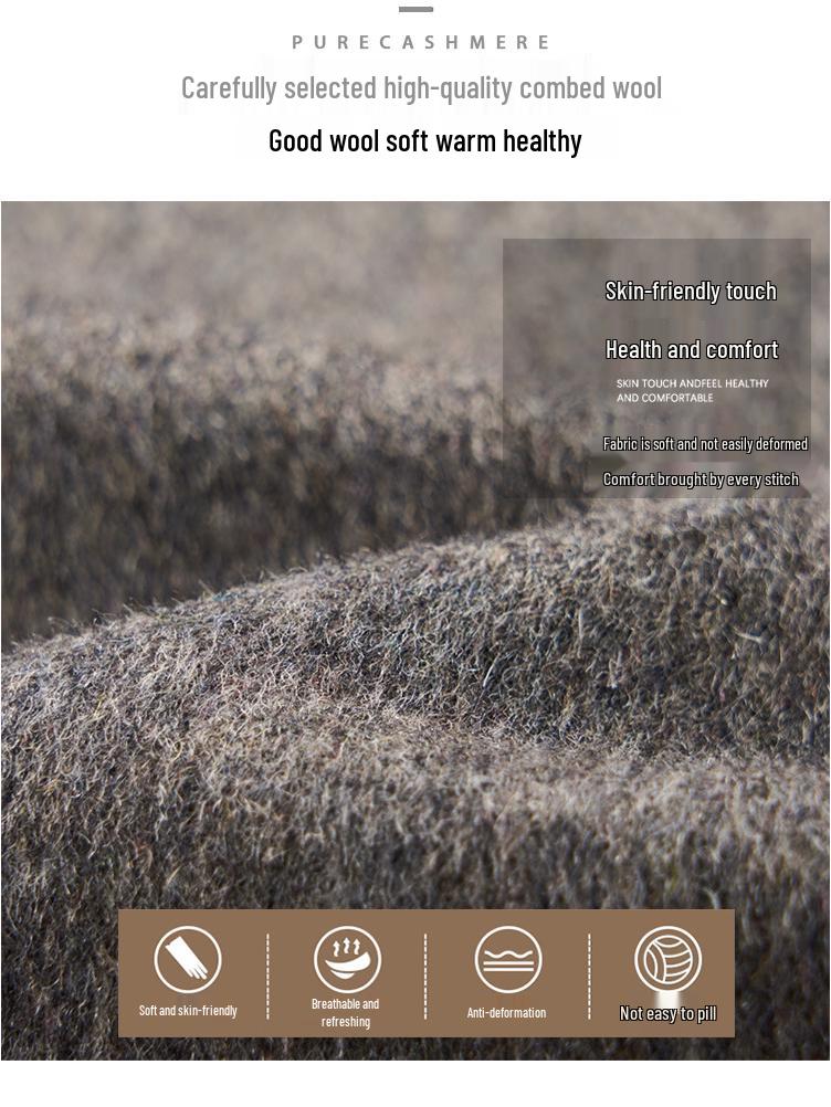 Men's Winter Wool Coat with Detachable Down Liner - Thickened, Double-Sided, Short, Lapel Style for Middle-Aged Men