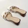 Damen Hausschuhe Lackleder Mischfarben Damen Flip Flop Schuhe Sommer Mode Hohe Absätze Pantoletten Damen Bequeme Sandalen