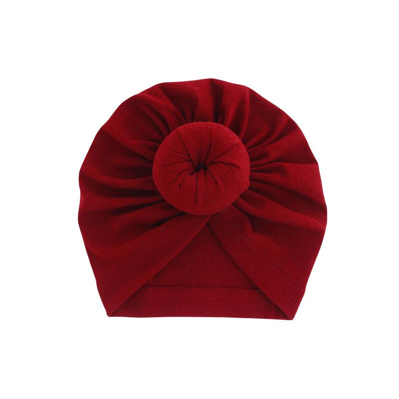Infant Turban Baby Hat Solid Cotton Headwraps for Newborn Baby Girl Boy Cap Kids Donut Knot Beanies Bonnet Hair Accessories