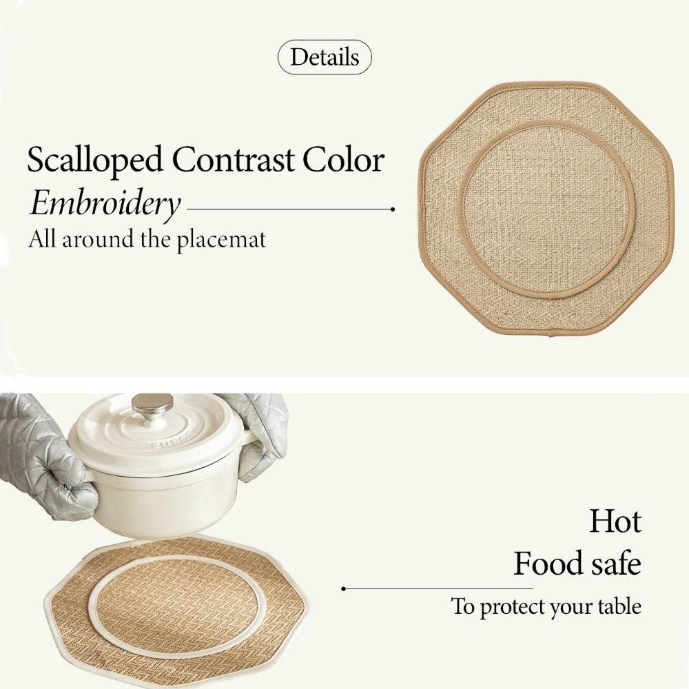 2Pcs Protective Table Placemat Linen Kitchen Mats Vintage Table Mats  Dining Tables