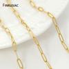 18K Gold Plated Brass Paperclip Chains, 3.5*9mm Cable Chain For Jewelry Making DIY Necklace Bracelet Chains Accessories