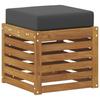 2 Piece Stool Bench In Natural and Anthracite Solid Acacia Wood