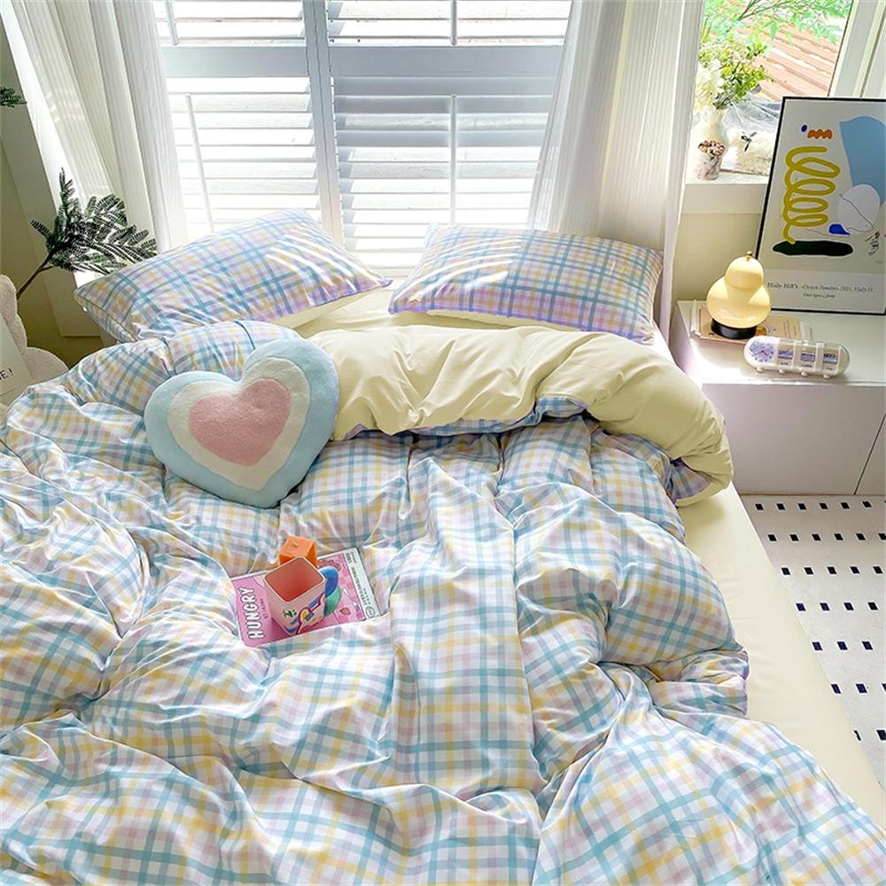 

Комплект постельного белья в стиле инс сине-черный мягкий с цветочным принтом пододеяльник наволочка простыня на резинке для девочки полный двуспальный односпальный постельное белье Twin150x200 3pcs