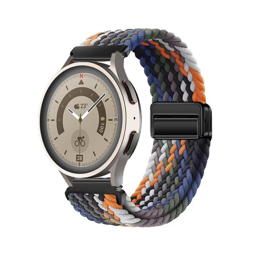 Pulseira Magnética de Nylon Trançado Compatível para Huawei GT4 & Samsung Watch6 (20mm/22mm)