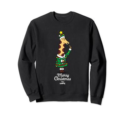 Jagariko Christmas Tree Giraffe Character Calbee Official Goods Xmas Sweatshirt