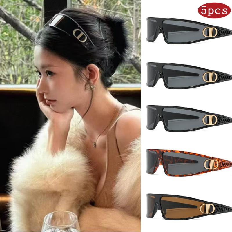 

5 шт. Модные брендовые солнцезащитные очки в стиле повязки на голову, панк, квадратные, персонализированные, фотография, вогнутые очки для стилизации, спортивные очки