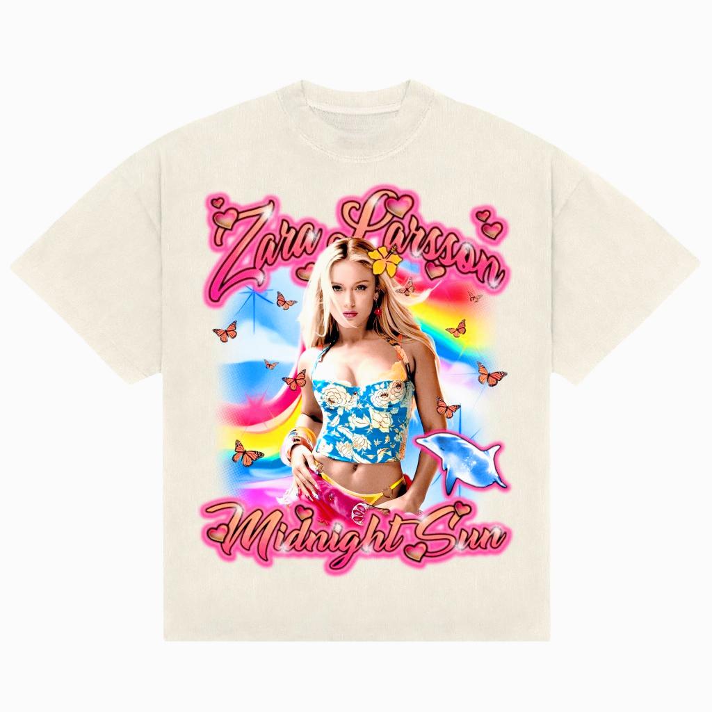 Zara Larsson Portrait Crew Neck Tshirt Unisex Unisex Short Sleeve Cotton Singer Fan Street Tees