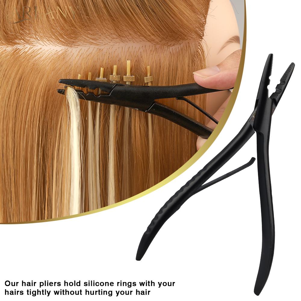 Deschizător de micro margele Instrumente de extensie a părului Kit de clești de aplicare cu ace de tip C și instrumente de înfilare a buclei de tragere