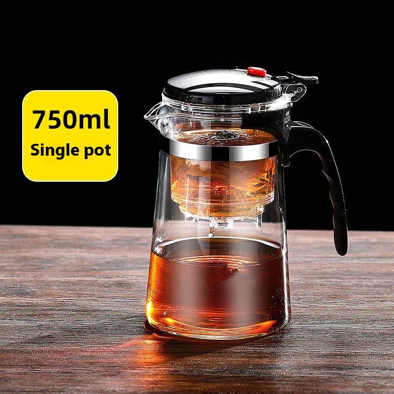 

750Ml Creative High Borosilicate Glass Filter Teapot Home Office Gift Large Capacity Press Floating Cup With Lid For Perfect Tea 750ml