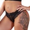 Lace Low-Rise Thong with Crossover Strap and Seamless Design