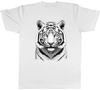 White Bengal Tiger Mens TShirt Big Asian Cat Face Lover Tee Gift