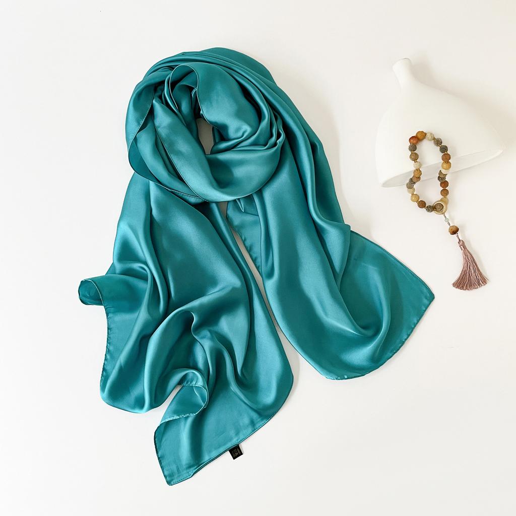 Solid Color Headscarf Long Scarf Women'S Silk Scarf Hot-Selling Scarf Scarf Shawl Multi-Purpose Hijab