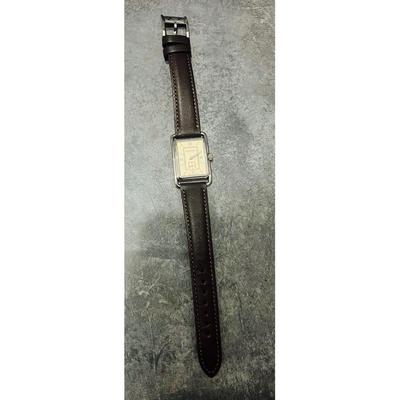 Used Rare Item BURBERRY BU1216 Burberry Square Watch Leather Strap