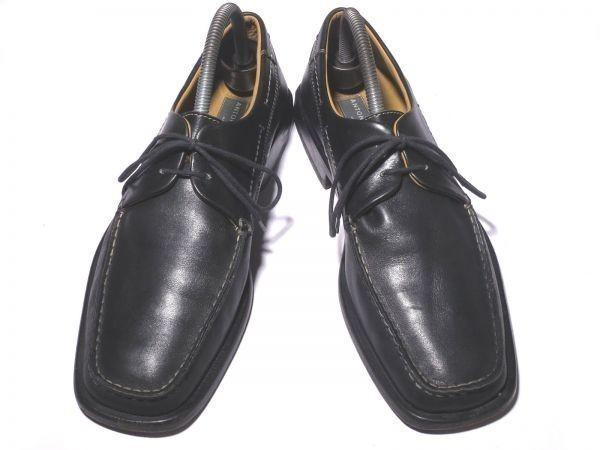 Italy Made/ANTONIO MAURIZI/All Leather U-Tip Shoes/40.5/25.5/Black/(USED)
