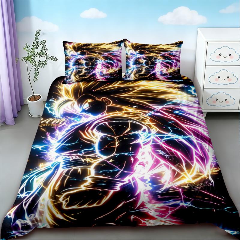 Teens Goku Duvet Cover Dragon Ball Bedding Set Queen King Size For Bedroom Home Dormitory Decor Boys Birthday Gifts