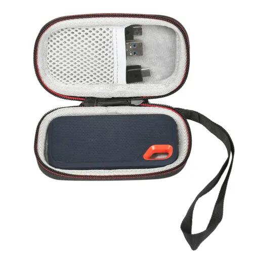 

CA Hard Carry Case for SanDisk 500GB / 250GB / 1TB / 2TB Extreme Portable SSD Travel with Mesh Pocket Storage Bag Zipper Box чёрный
