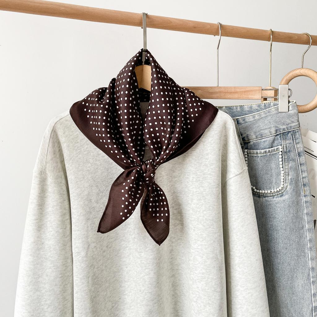 Spring And Summer Satin Long Scarf For Women Sunscreen Shawl Fashionable Beauty Scene Satin Long Scarf Versatile Travel Scarf