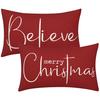 Christmas Decorative Pillowcase 2-Piece Set Merry Christmas Sofa Cushion Cover Believe Waist Pushcase