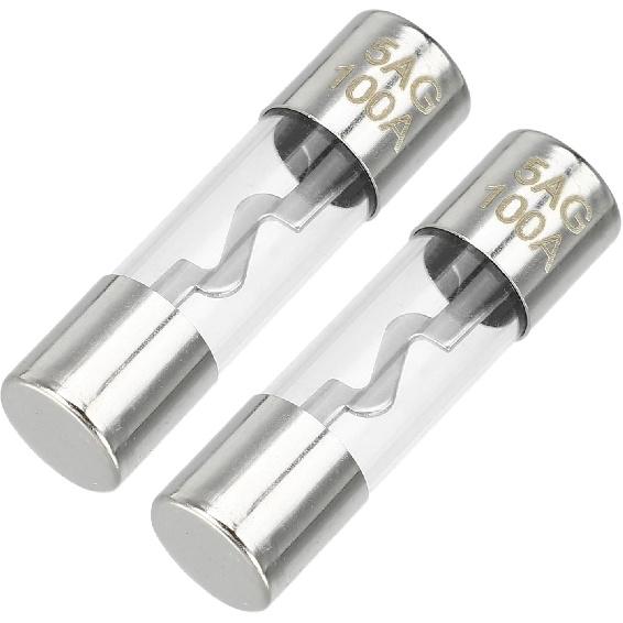 

2 Pcs 50A Universal AGU Glass Fuse - Car Fuse Tube Power Safety Protect Glass Tube - Metal Silver Tone 100A