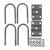 Trailer U Bolt Kit Heavy Duty Rolled Steel U Bolts with Plate for 5200 To 7000lbs 3 Inch Round Axle Leaf Spring