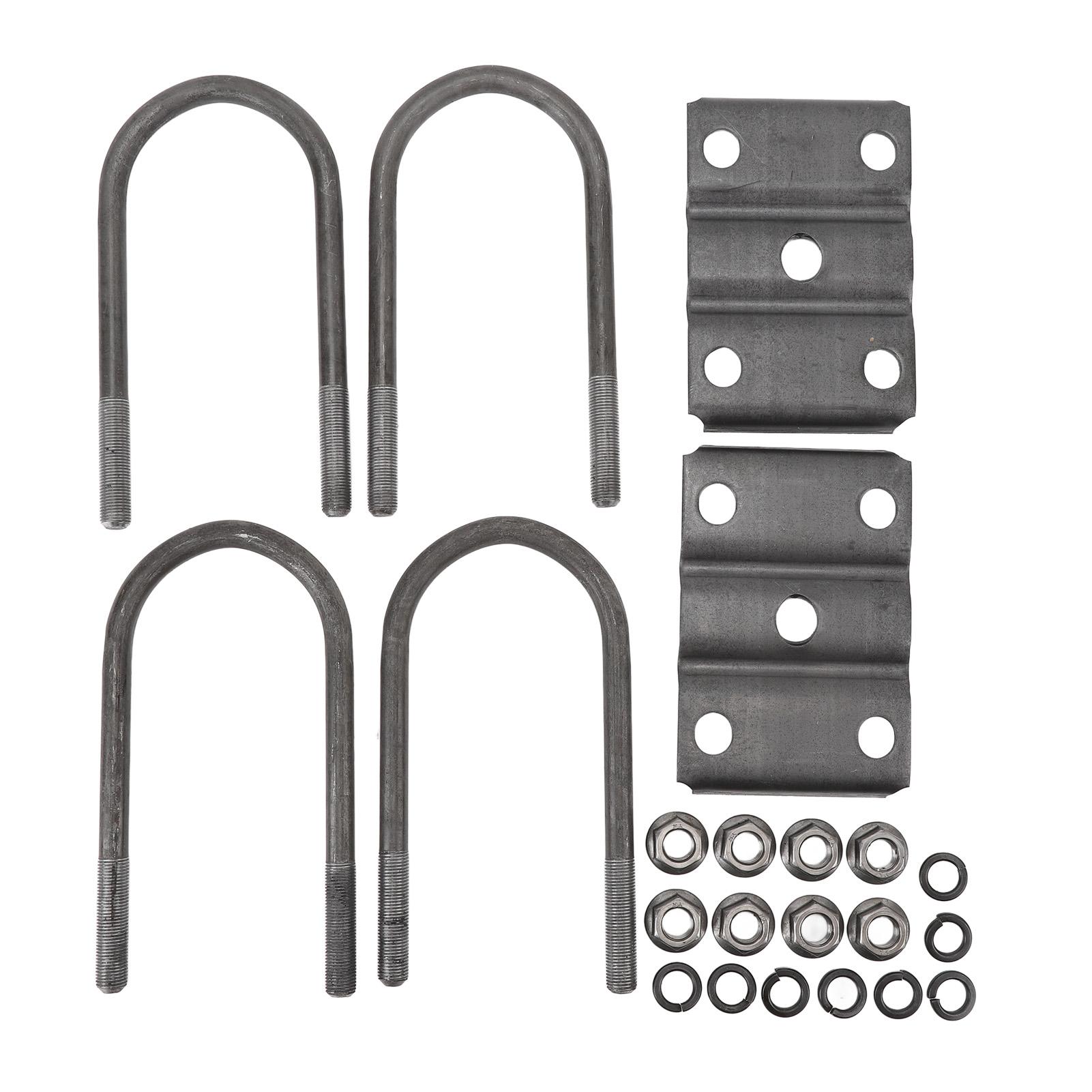 Igeteck Unisex Trailer U Bolt Kit Heavy Duty Rolled Steel U Bolts With Plate For 5200 To 7000Lbs 3 Inch Round Axle Leaf Spring