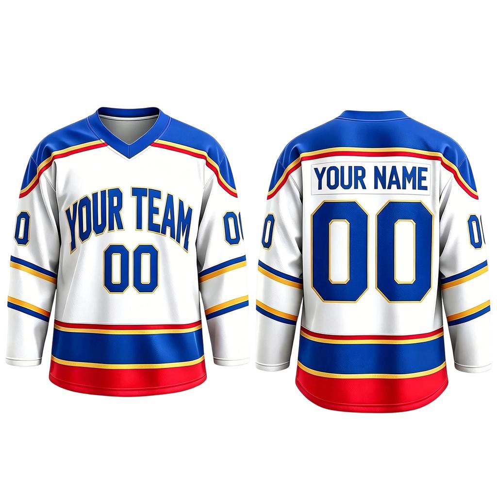 Customizable Hockey Jersey Personalized Team Name Number Long Sleeve V Neck Sportswear for Adults and Youth Suitable for Game Practice