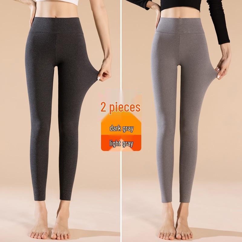 Plus Size High-Waisted Women's Pants - Warm Fleece Base Layer for Autumn and Spring