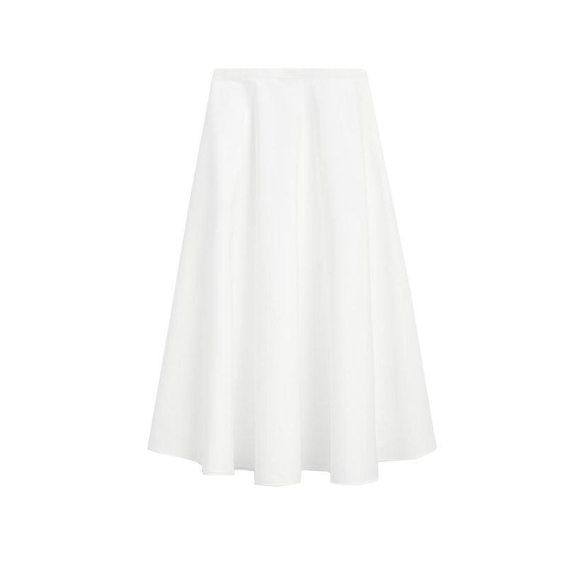 MD Spring and Summer Women's Clothing French Style All-Matching Cotton Blend Elegant Commute Style Wide Hem Midi Skirt 5286584