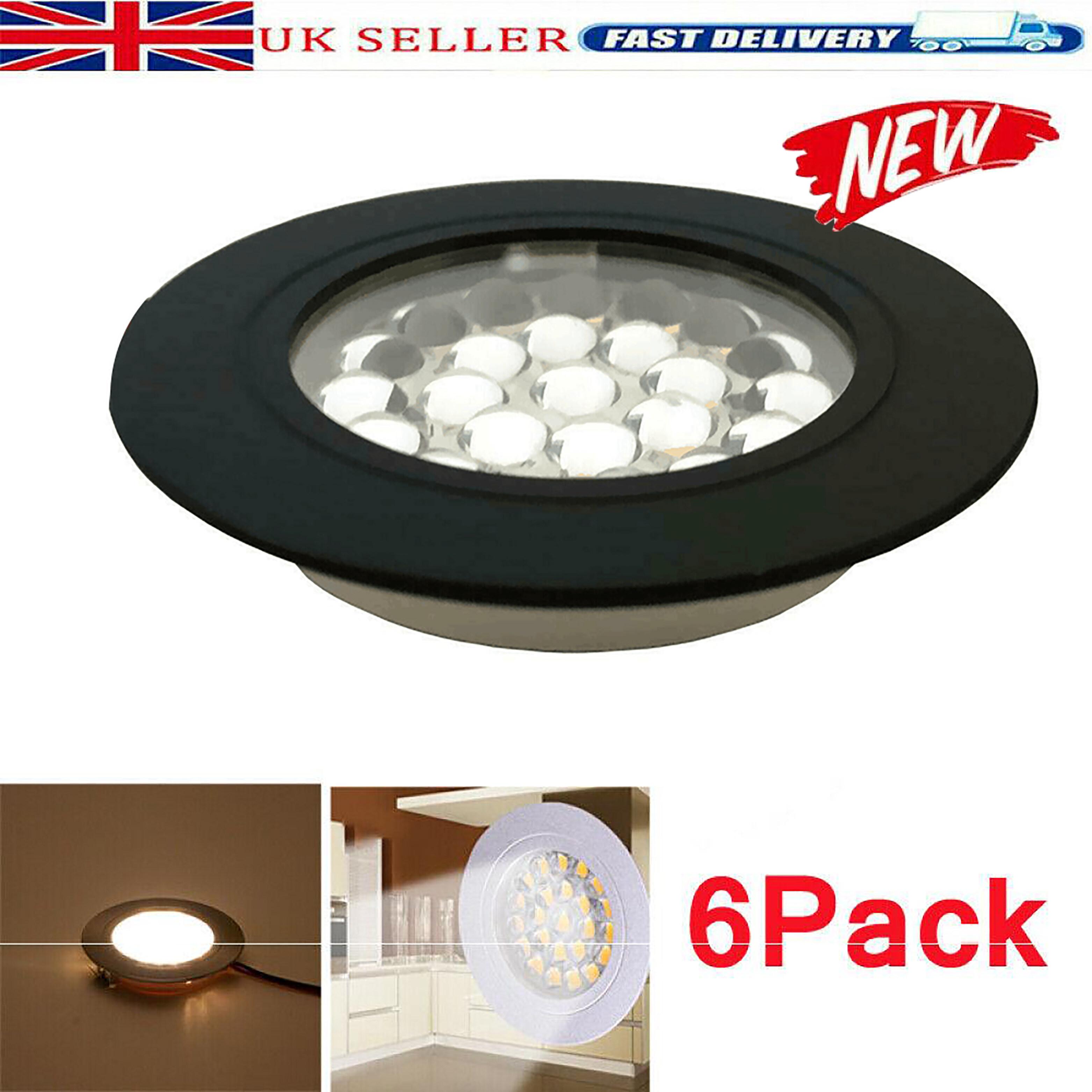 

Черный светодиодный светильник, чувствительный к прикосновению, 12 В, с теплым точечным освещением для автодома, кемпера 1/3/6X 3pcs