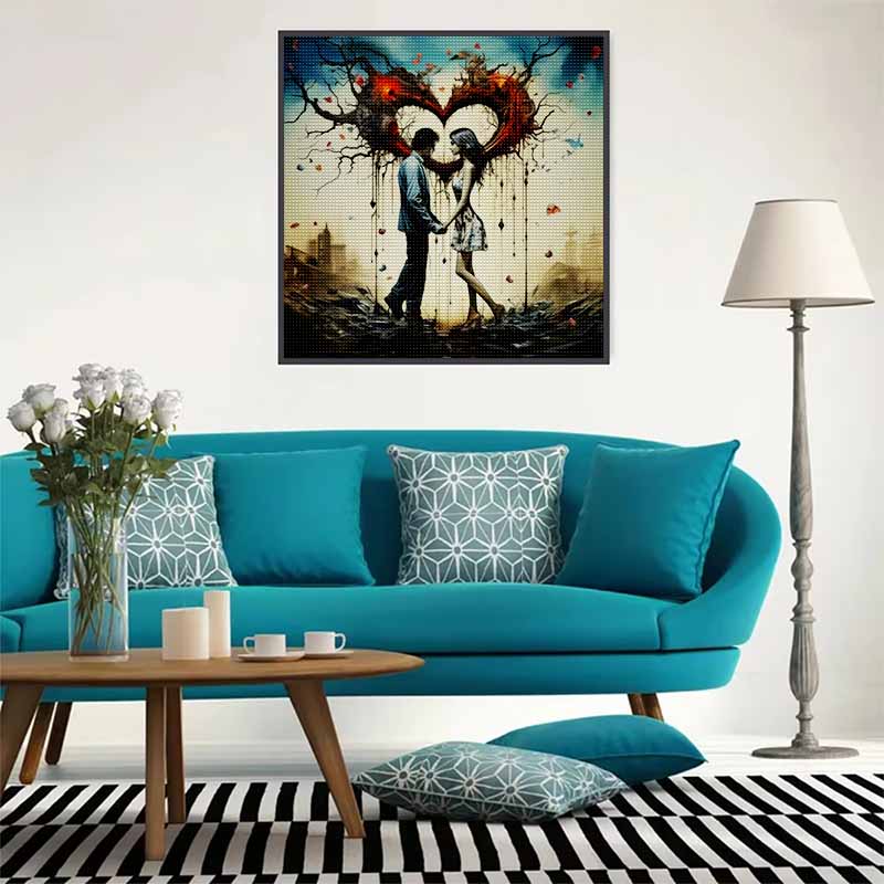 New Arrival 5D DIY Full Circle Diamond Painting "Love Tree for Couples" Embroidery Cross Stitch Home Decor Gift