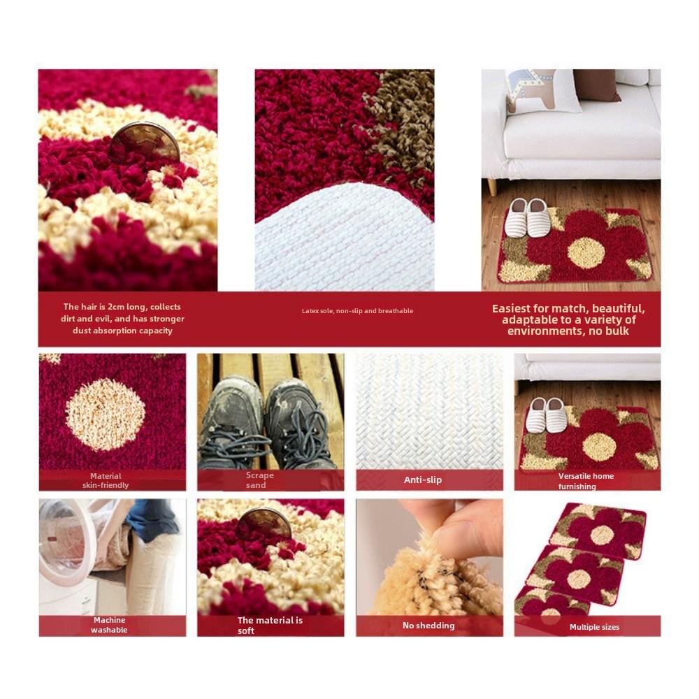 Floor Elbow Yarn Door Mat Bedroom Absorbent Foot Mat Bathroom Non-slip Mat