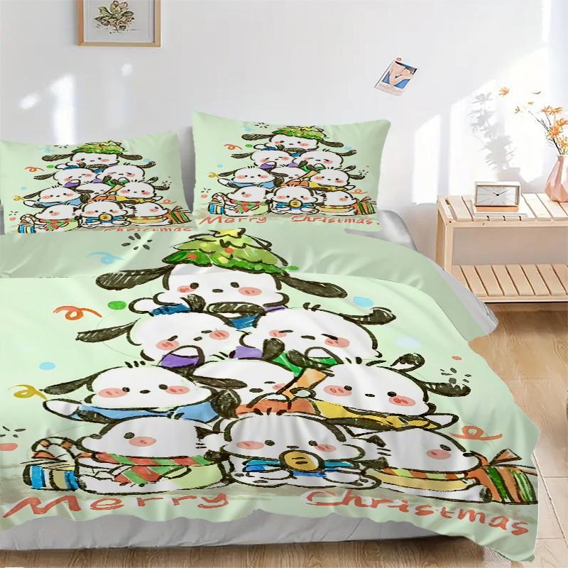 

3pcs Christmas, Sanrio Duvet Cover Set - Machine Washable, Includes 1 Duvet Cover and 2 Pillowcases, No Core Included yy251022192 135x200cm