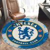 Chelsea Football Club Logo Lion Crest Emblem Chair mat Round Rug-Office carpet, Machine Washable, Non-slip, Suitable for Living Rooms, Bedrooms