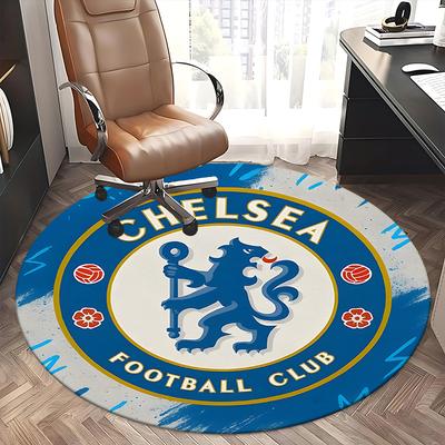 Logo del Chelsea Football Club Emblema del Escudo del León Alfombrilla para Silla Alfombra Redonda-Alfombra de Oficina, Antideslizante, Adecuado para Decoración de Salas de Estar, Dormitorios1205094a