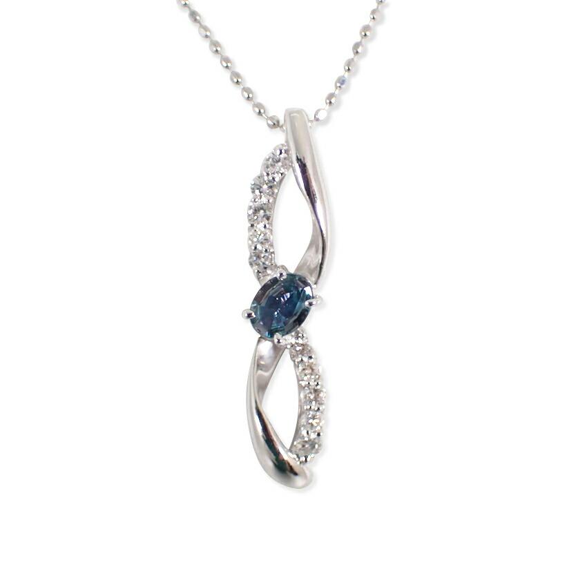 

[Used] K18WG Alexandrite Diamond Pendant/j65-4