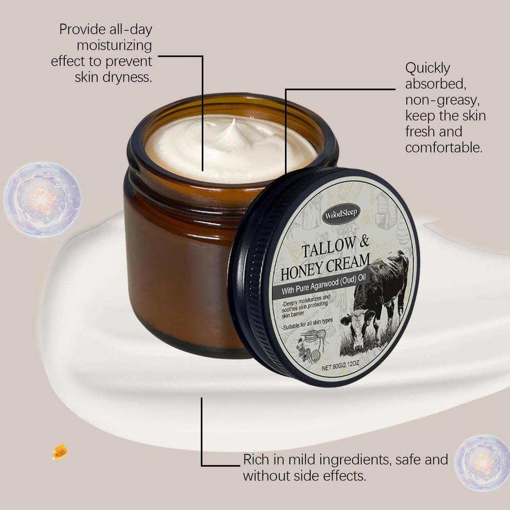Krem do pielęgnacji skóry WoodSleep z masłem shea Nawilżający i nawadniający krem do ciała Łagodzi suchość i zaczerwienienia Pielęgnacja skóry 60g