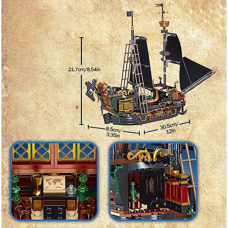 Pirate Ship Building Blocks Sailboat Model Bricks City Traffic Series Creative Desktop Decoraiton Toys For Children Adult Gifts