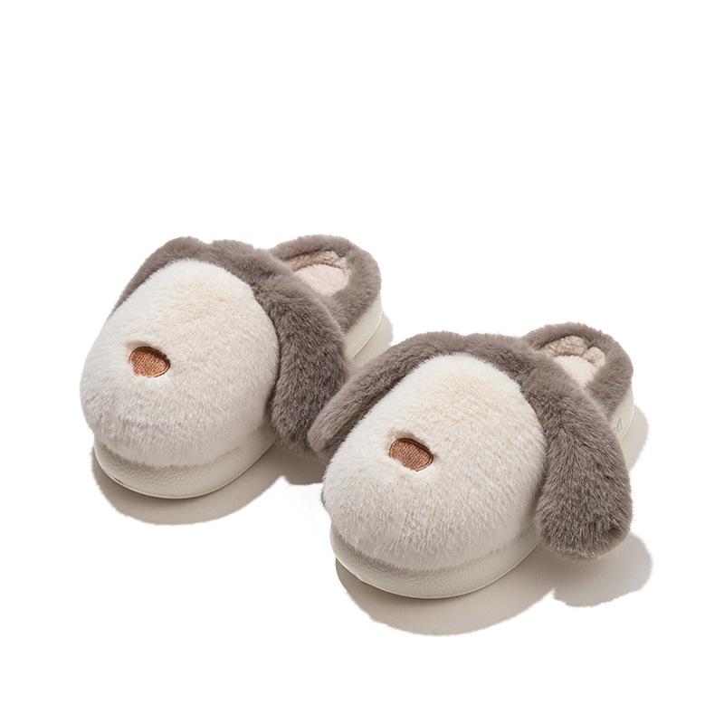 Einfache Hausschuhe, niedliche Baumwollpantoffeln mit Cartoon-Motiven, ideal für den Winter, drinnen, für Zuhause, mit dicker Sohle, warm und flauschig für Paare.