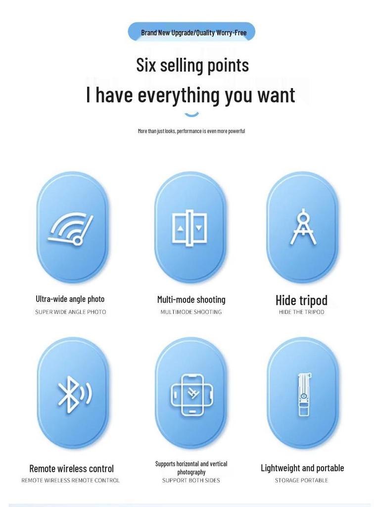 Bastão de Selfie Bluetooth Portátil Mais Vendido com Controle Remoto para TikTok, Tripé, Design Dobrável e Telescópico para Viagem