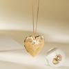 Gold Plated Heart-shaped Pendants Can Openable Photo Frame Love Faith Hope Locket Pendant Necklace Family Jewelry Gift