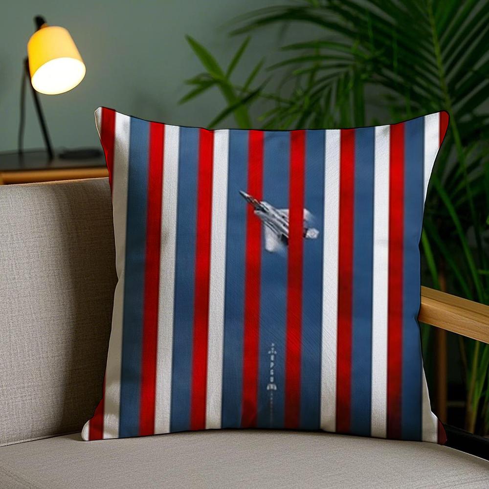 Classic Film T-Top Gun Cushion Cover Soft Short Plush Double-Sided Printing Home Decor Machine Washable Pillow Case Gift