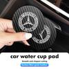 AABGX1 For Benz Car Logo Carbon Fiber Water Cup Pad Bottle Holders Anti Slip Mat Accessories AMG CLA CLS C180 C200 W204 W205 Exclusive