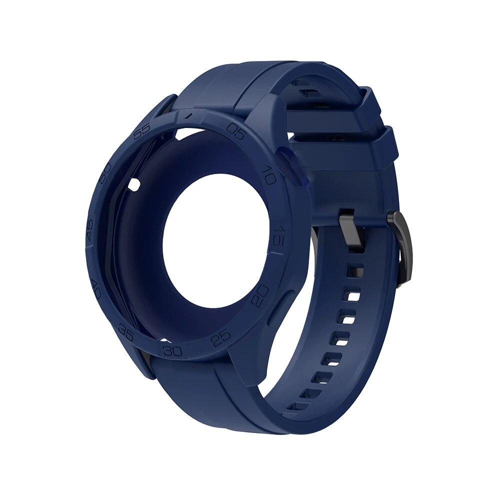 Coque + bracelet 2 en 1 pour Huawei Watch GT 4, 46mm, coque de protection et bracelet en silicone de haute qualité, couleur unique