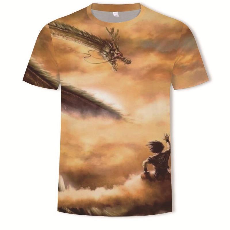 Men's T-shirt with Divine Animal Pattern 3D Digital Printing Round Neck Short Sleeved Fashionable Top