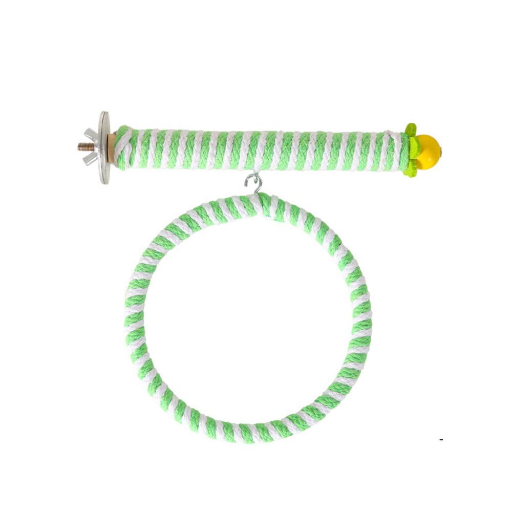 Comfortable Grip Suction Cup Swing Set Linen Rope Hanging Bird Standing Perch Parrot Toy
